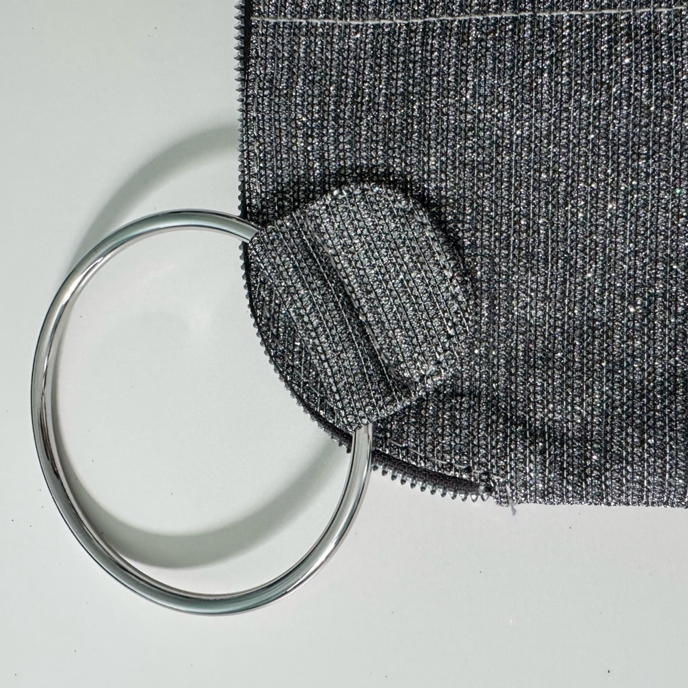 Black and Silver Wristlet Set with Metallic Ring Wrist Handles - Picture 7 of 12
